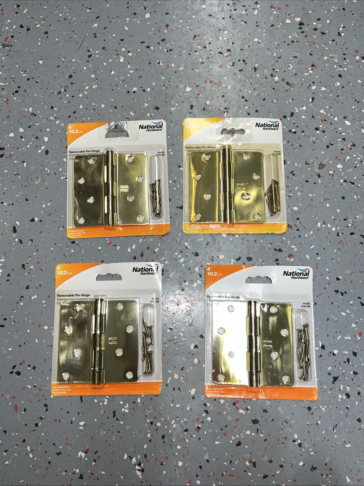 National 4" Removable Pin Hinge N190-249 V512RC 1/4"LOT OF 4