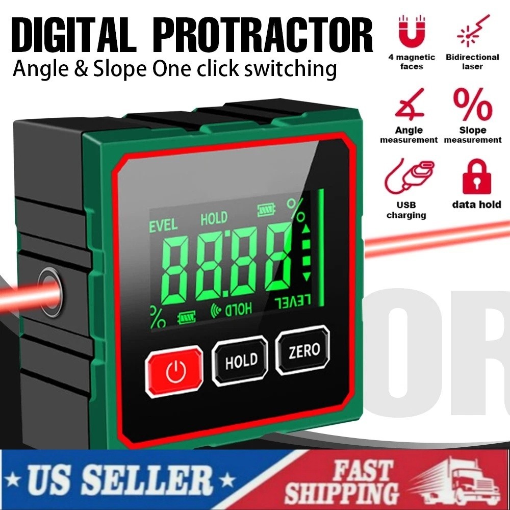 Magnetic Digital Angle Finder With Electronic Laser Gauge Protractor Inclinomete
