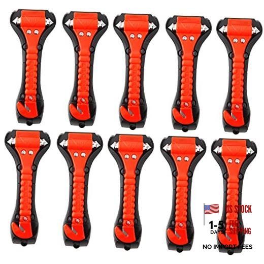 10 PCS Car Safety Hammer Emergency Escape Tool Auto Car 10 Pack Classic Red
