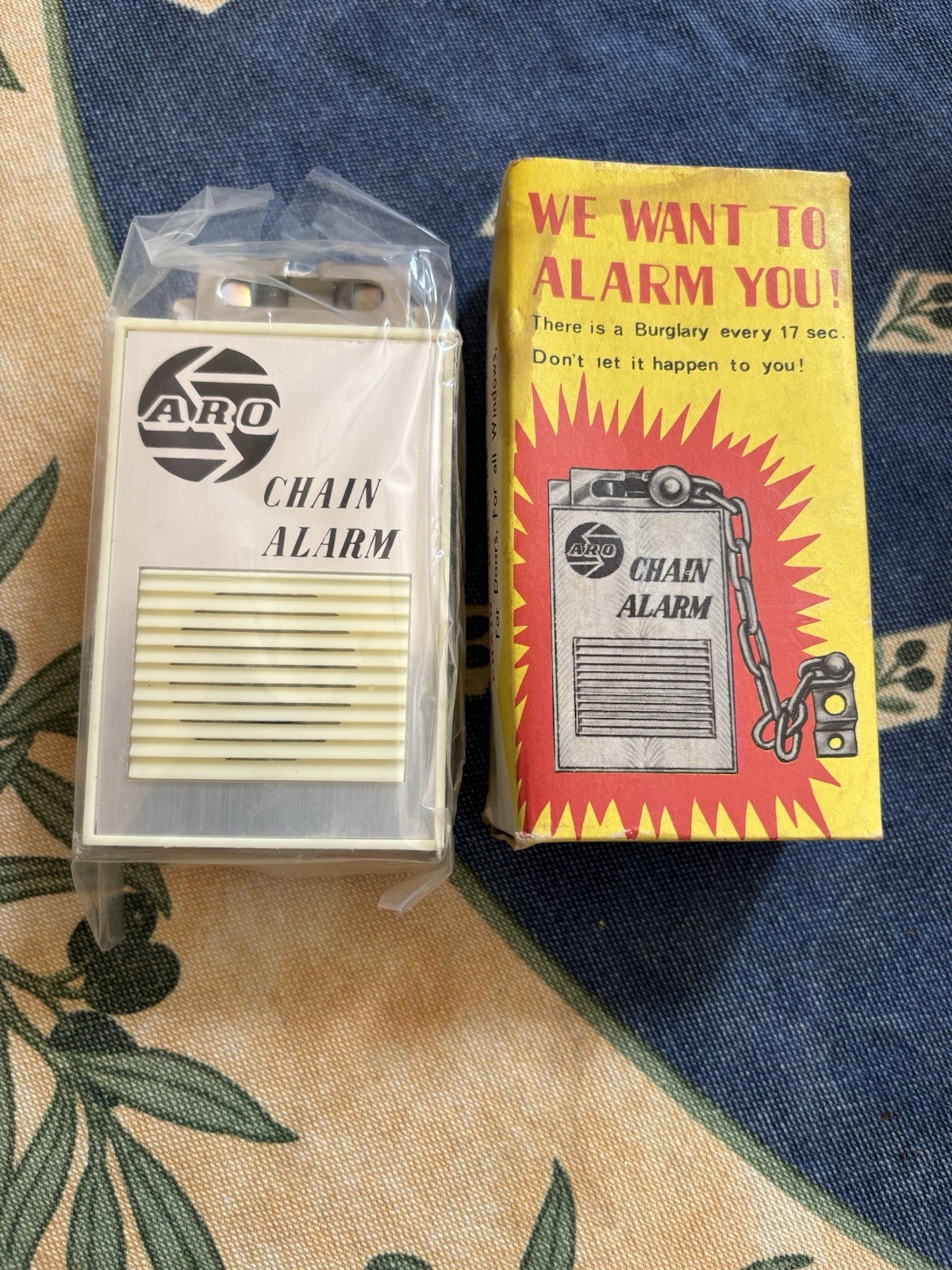 ARO Chain Alarm Vintage Security Device with Original Box