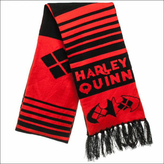 HARLEY QUINN JACQUARD 86" Jaquard Knit Text Scarf SUPER SOFT!!