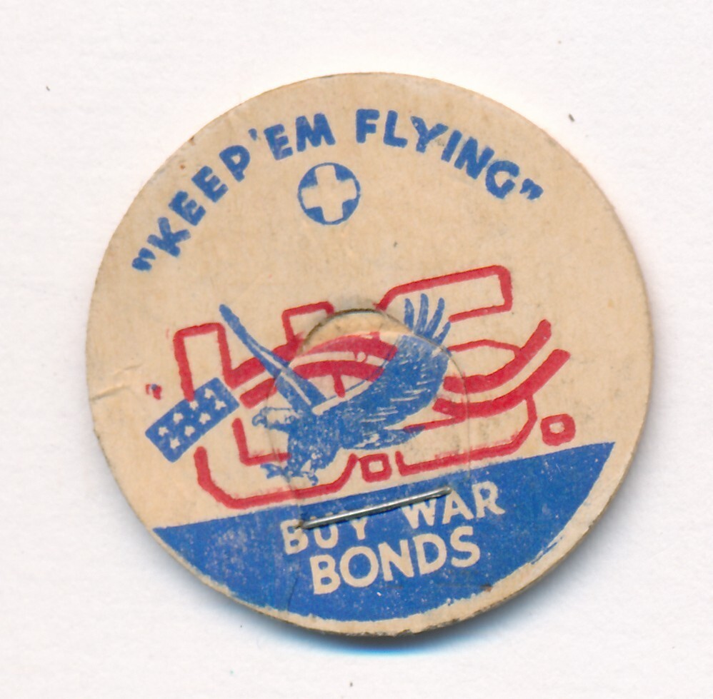 KEEP'EM FLYING US BUY WAR BONDS MILK CAP POG TOKEN