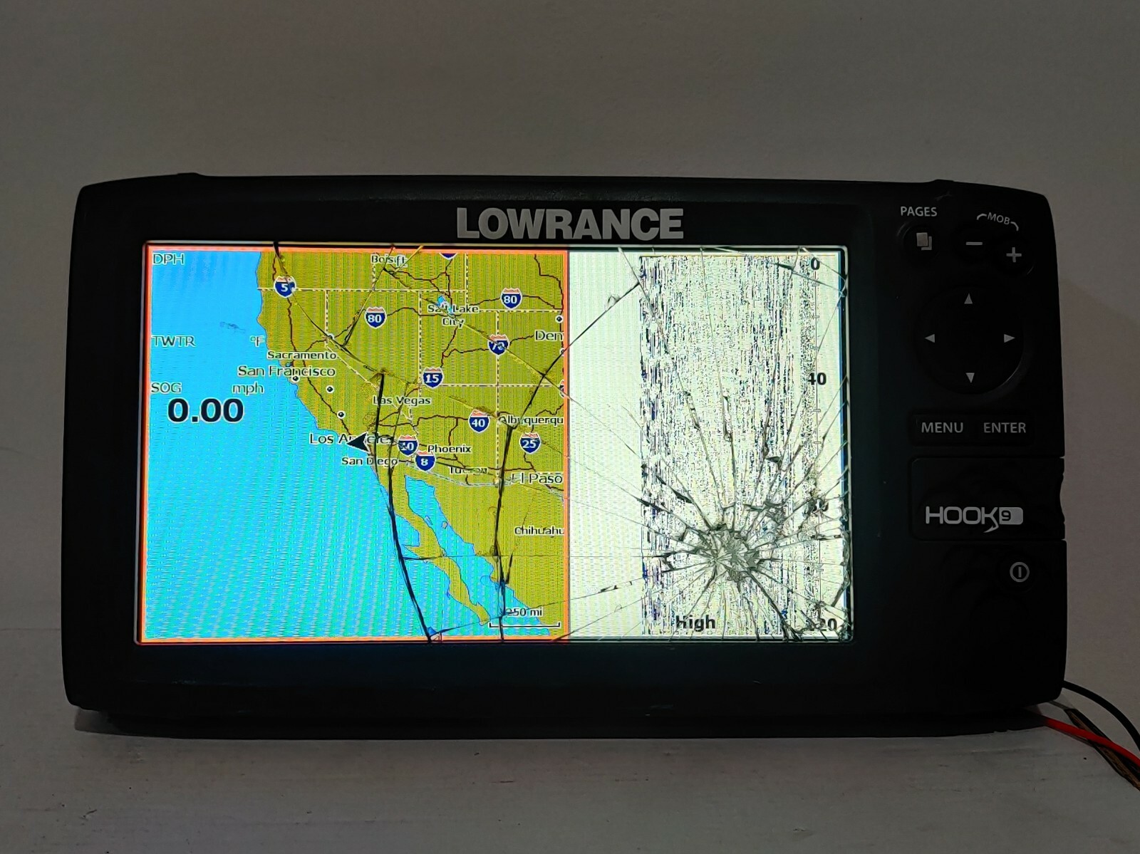 Lowrance HOOK-9 FishFinder Sonar Radar Mapping 000-12668-001 - TESTED