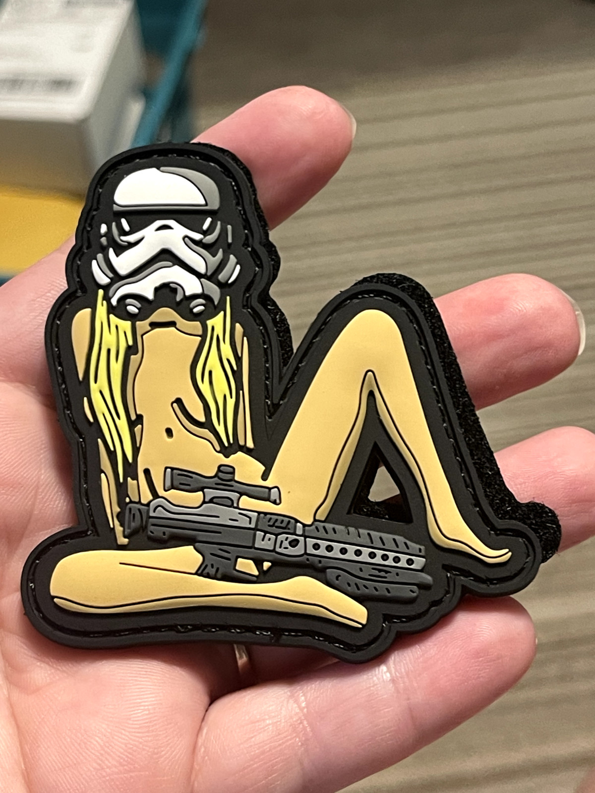 Tactical patch parody  Sexy Lady Holding A Gun PVC Hook and Loop Patch