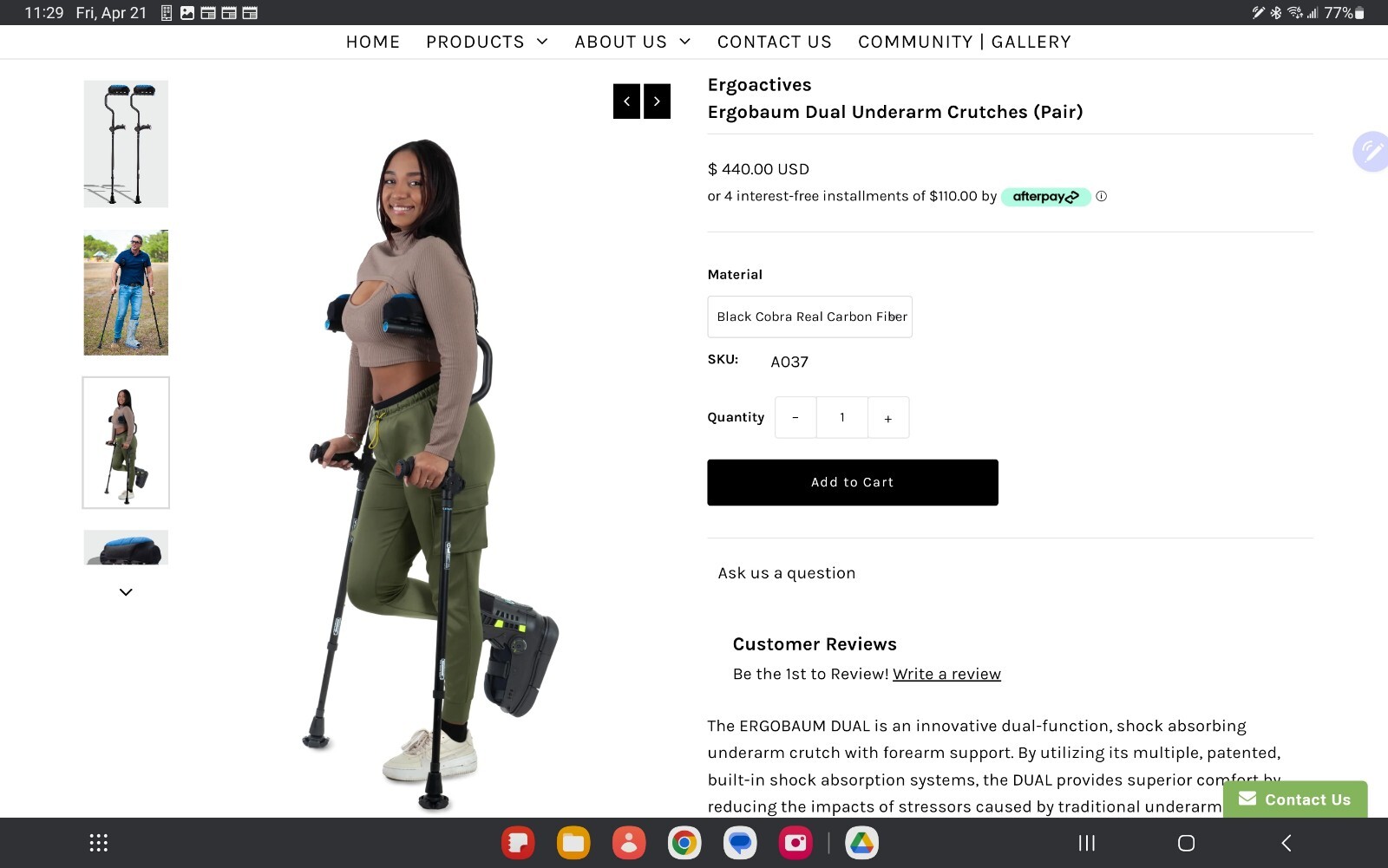 ERGO ACTIVE DUAL 2 CRUTCHES
