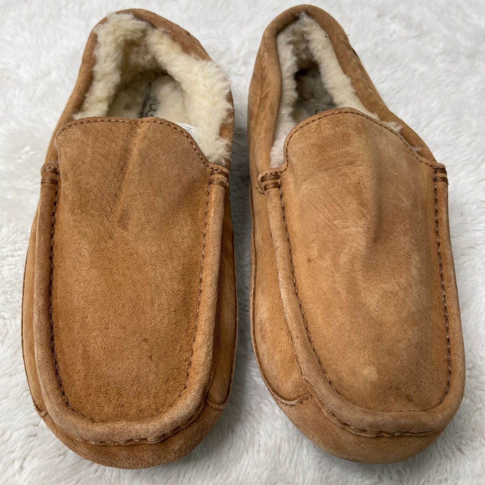 UGG #5775 Men's Tan Ascot Suede Sheepskin Slippers Slip On Shoes Size 8 US