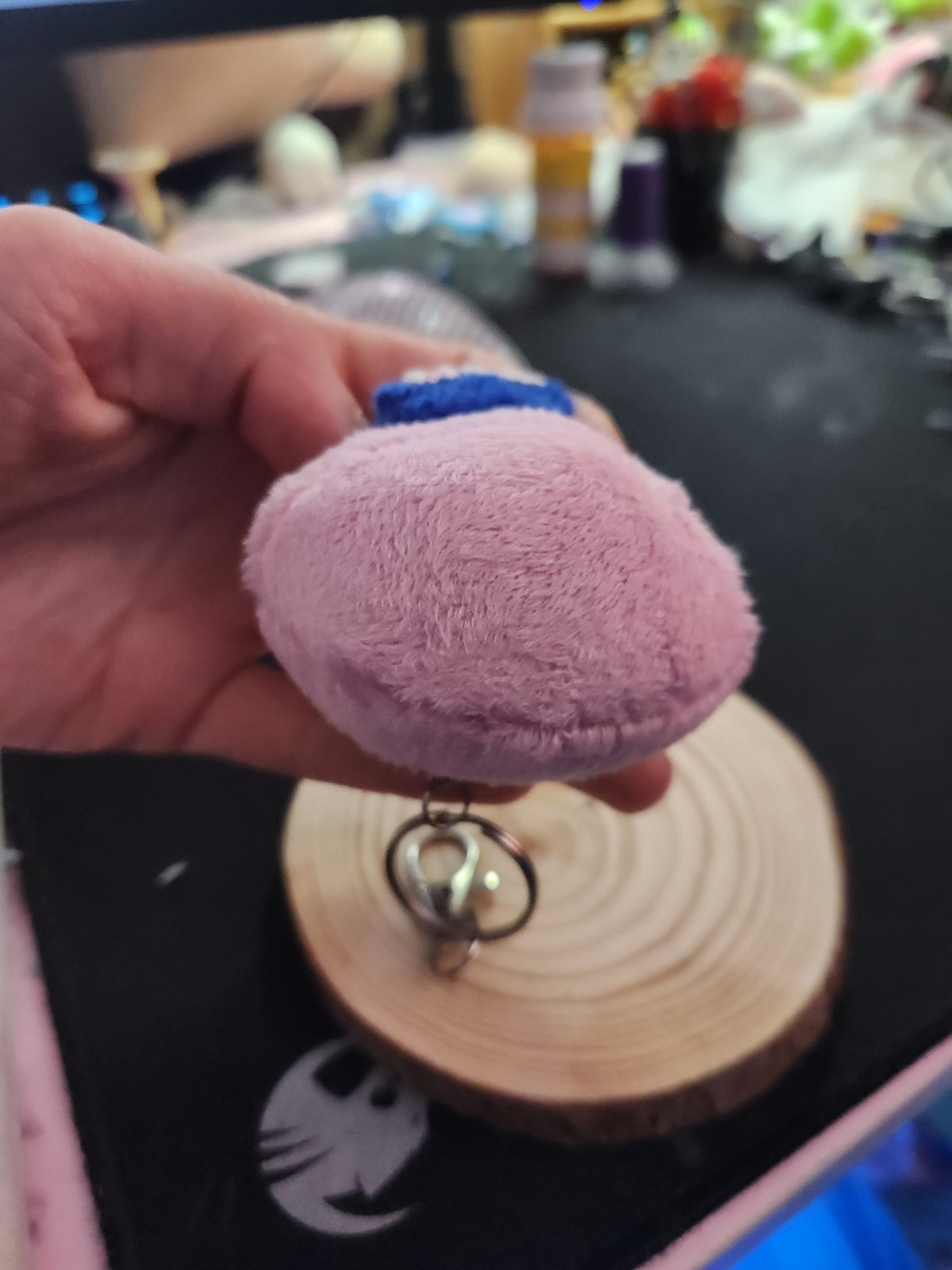 Handmade Ditto Holding Snorlax Pokemon Plush Keychain