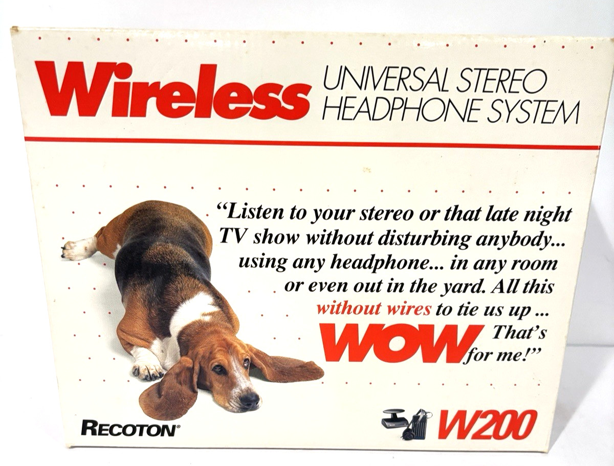 Vintage Recoton W200 Wireless Stereo Headphone System  Brand New In Open Box