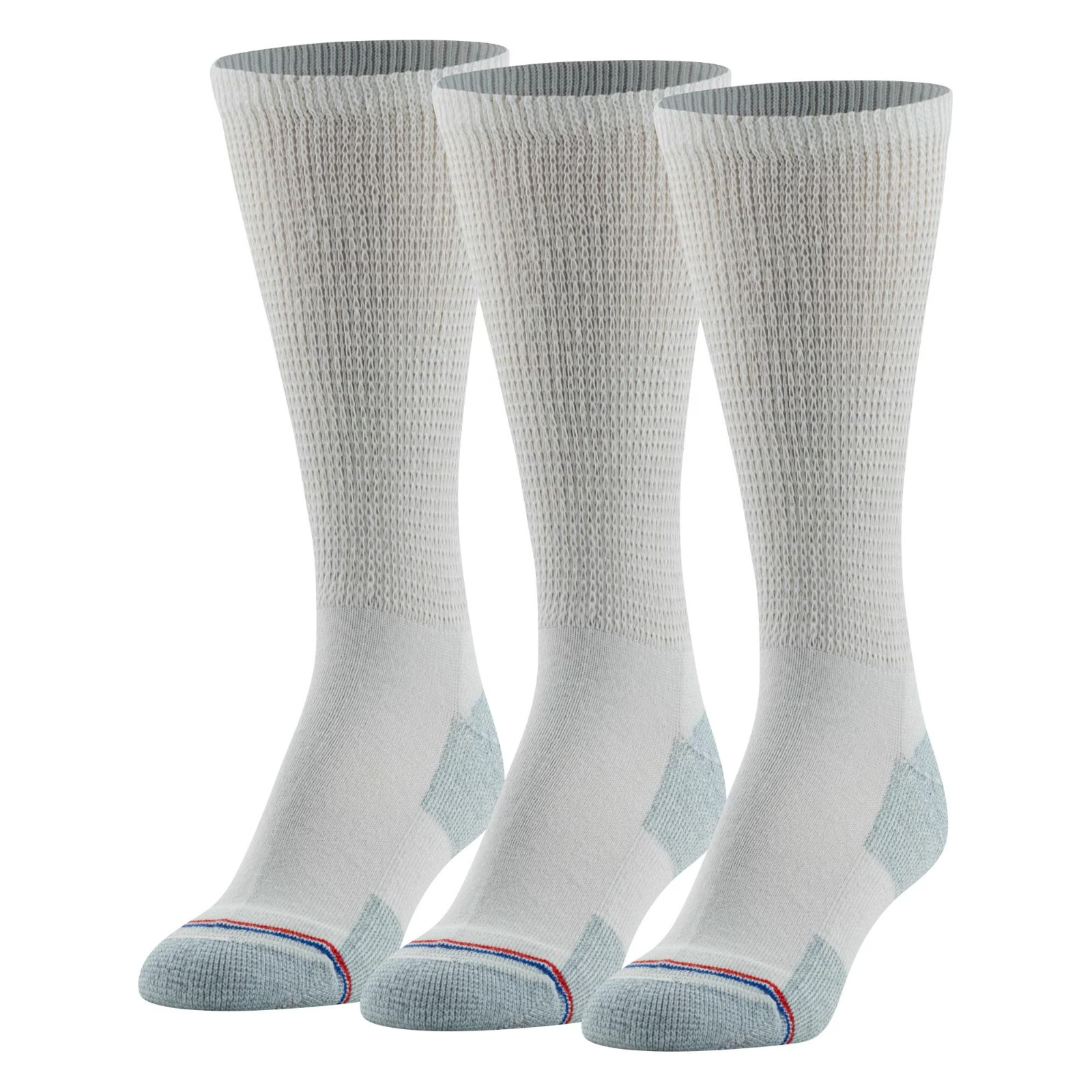 MediPeds Diabetic Women's Half Cushion Crew Sock 3 Pairs women's Shoe Size 10-13