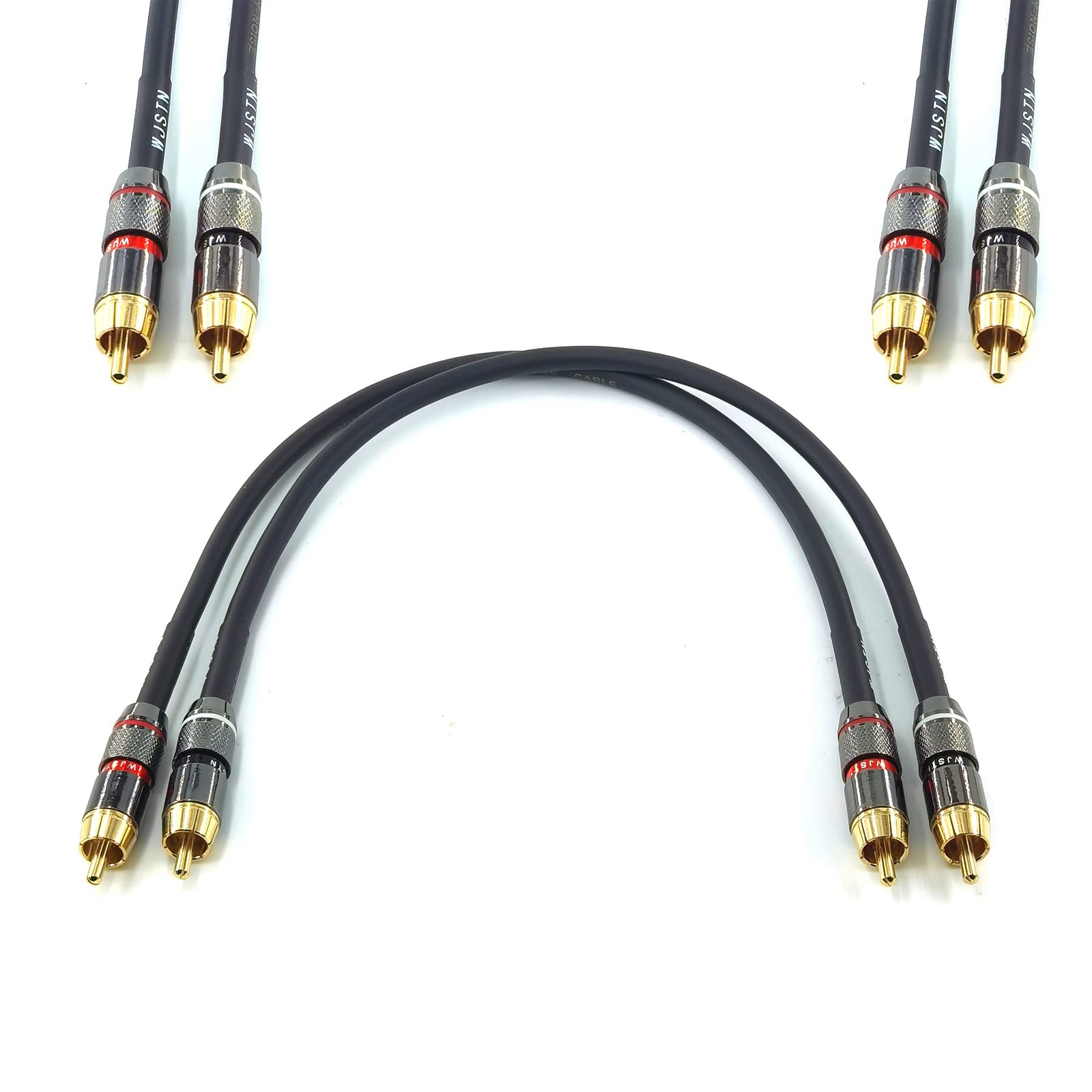 WJSTN RCA to Cable 1ft Stereo Audio Cable,1rca Male 1Feet, Black/Red