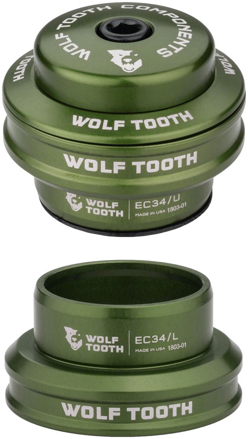 Wolf Tooth Wolf Tooth Premium Headsets - Olive Olive EC34 Upper EC34 Lower