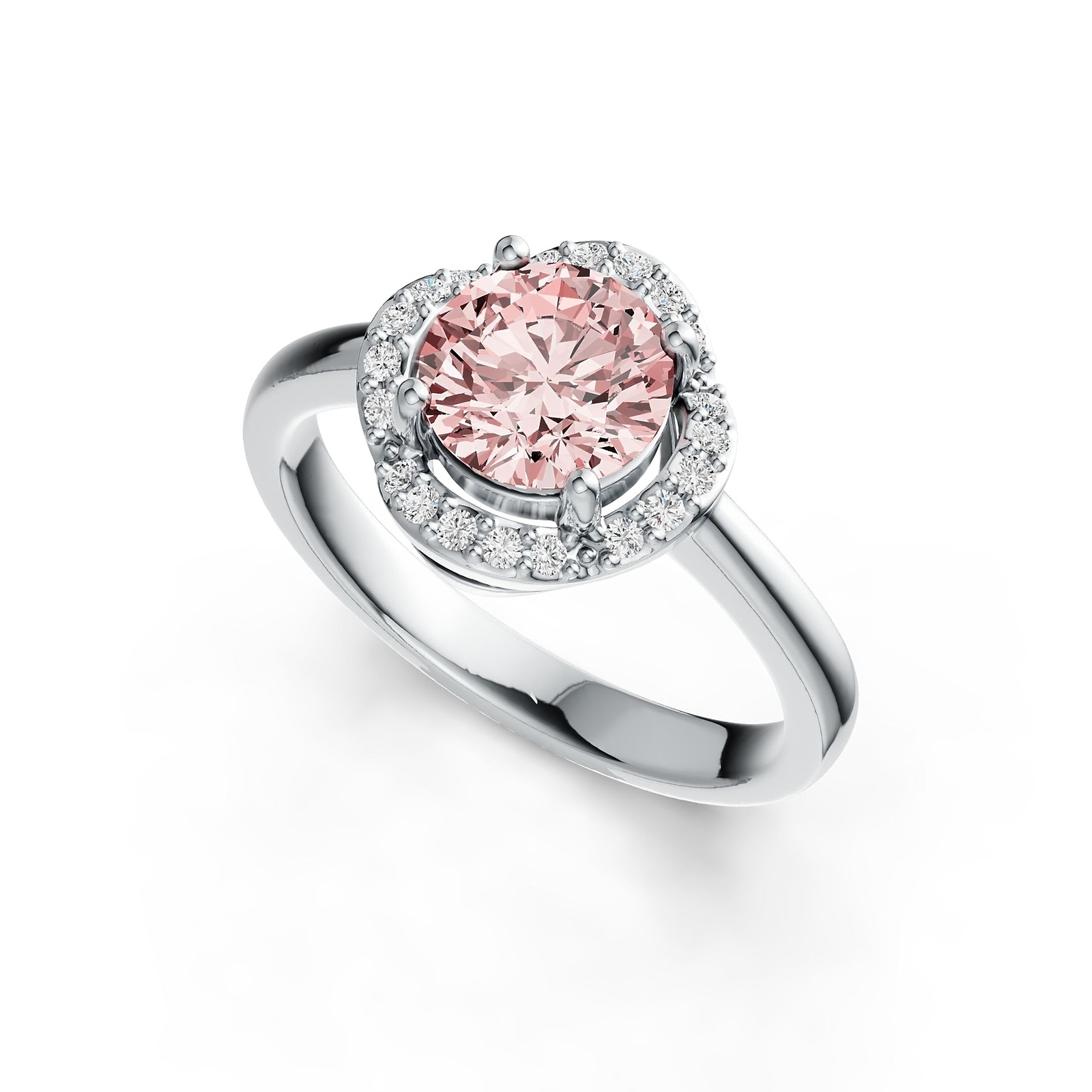 Sterling Silver Semi Mount Ring Setting Round 7X7mm Halo with White Topaz