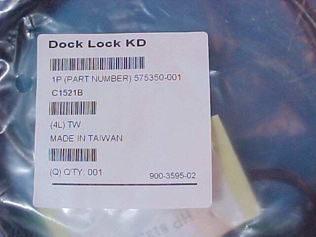 New HP Key Lock Docking Station Cable Lock 6 FOOT