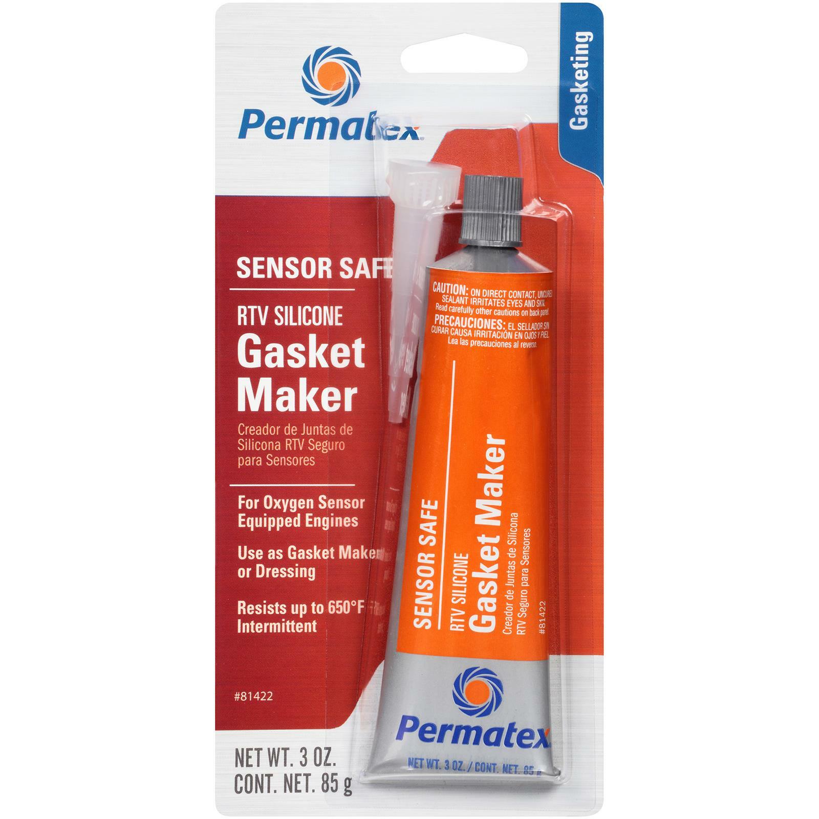 Permatex High Temp RTV Silicone Gasket Maker Sensor Safe 3 oz. Tube 81422