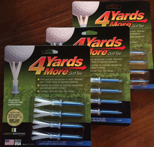 New 4 Yards More Tees Four Pack Blue 3.25 3 1/4" Twelve Tees