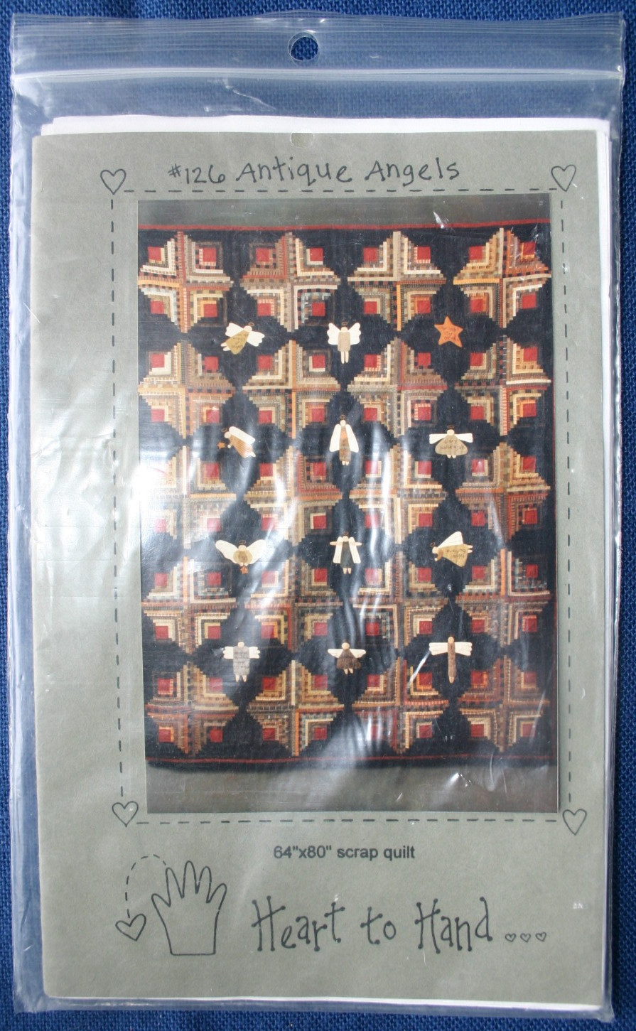 ANTIQUE ANGELS Quilt Pattern by Heart to Hand 64" x 80" NEW UNCUT