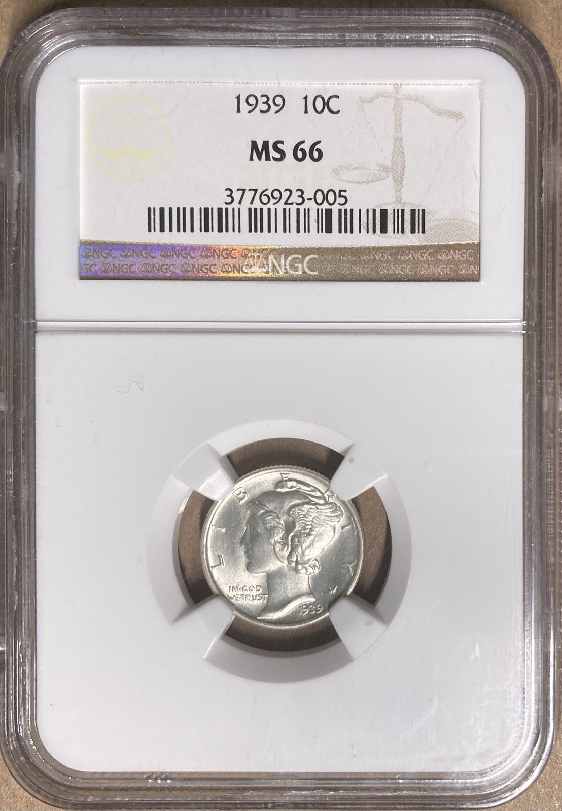 1939 NGC MS66 Mercury Dime 10c