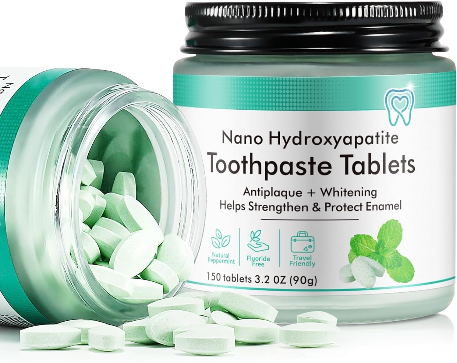 150PCS Toothpaste Tablets,Flouride Free Tablets,Sensitive...