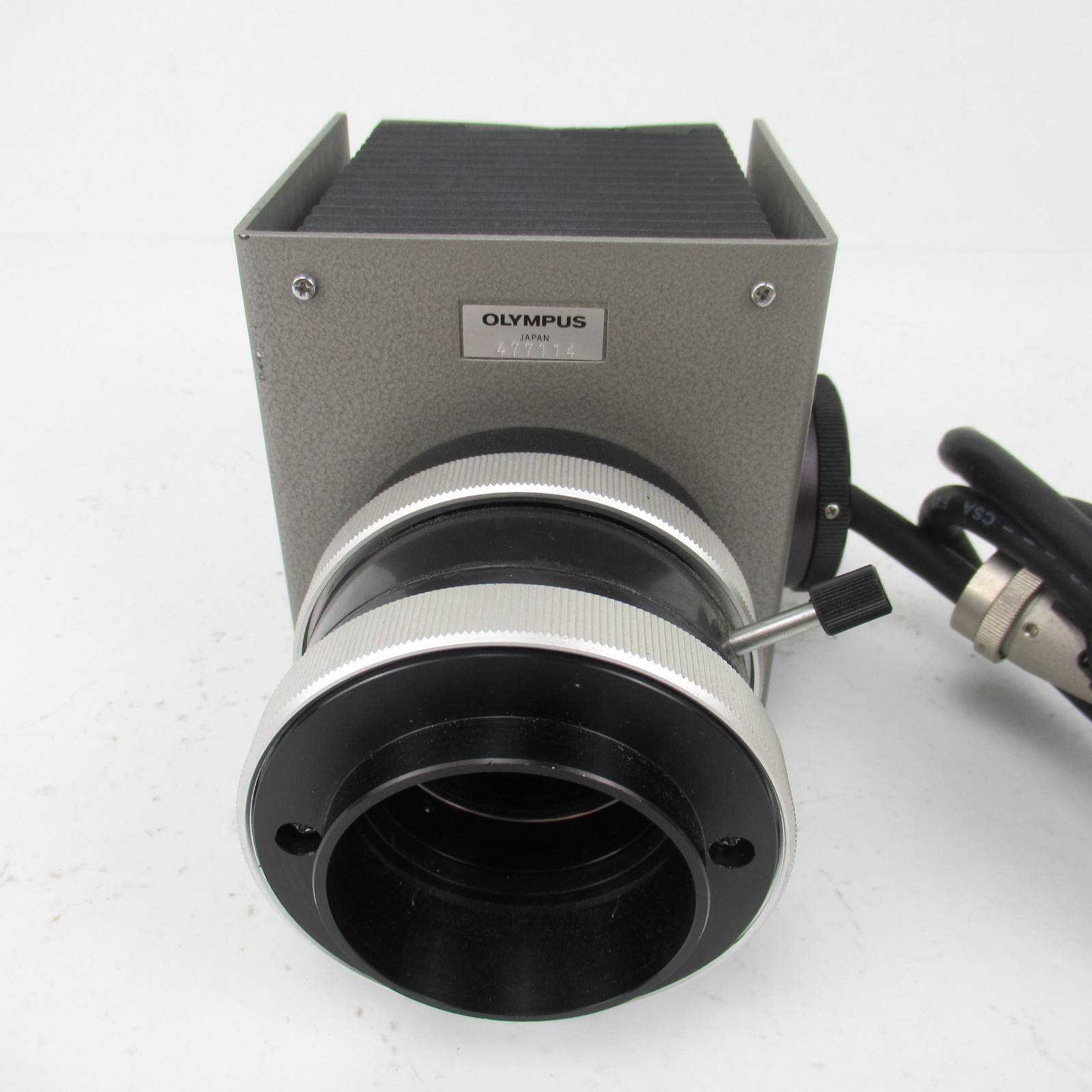 OLYMPUS 100W HALOGEN LIGHT SOURCE FOR VANOX MICROSCOPE - DENT IN HOUSING