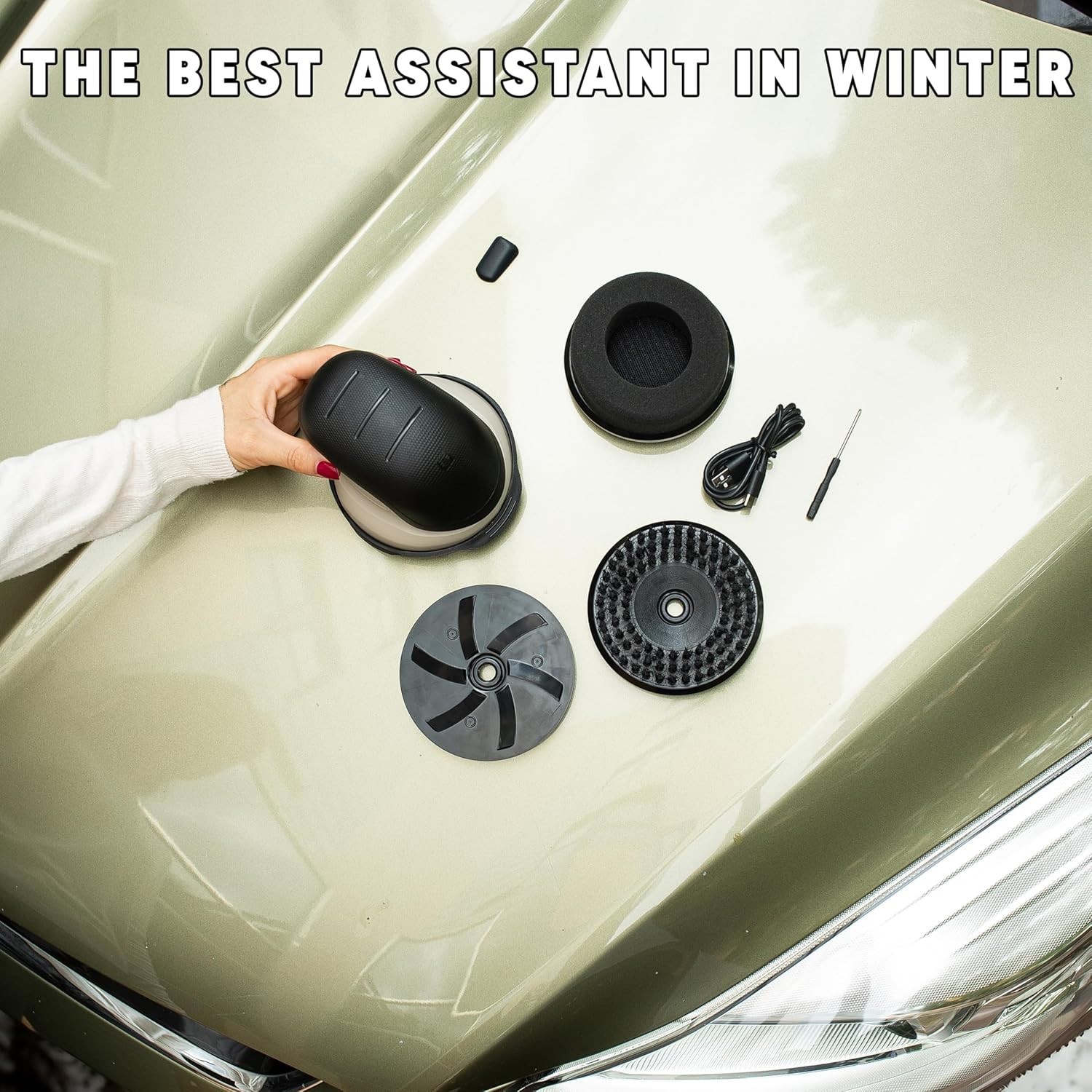 Electric Ice Scraper 3-in-1 Rechargeable Windshield Snow Brush 2 Pack