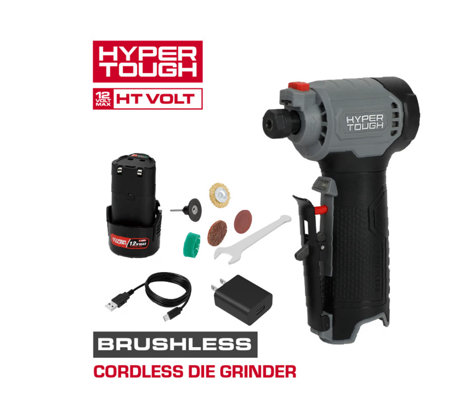 Hyper Tough 12V Brushless Cordless Die Grinder with 1.5Ah Battery