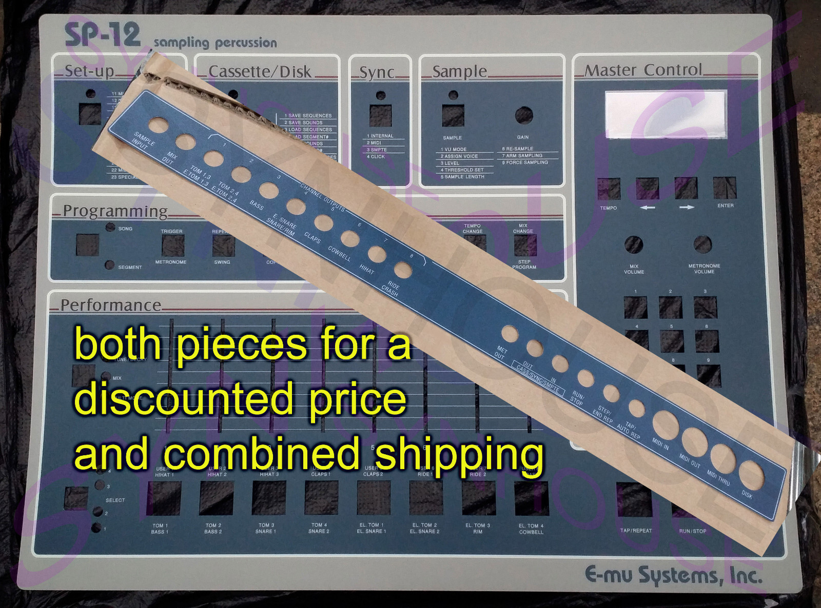 Full Set: SP-12 Replacement Faceplate + Jackplate Overlays for E-mu SP12 - NEW!