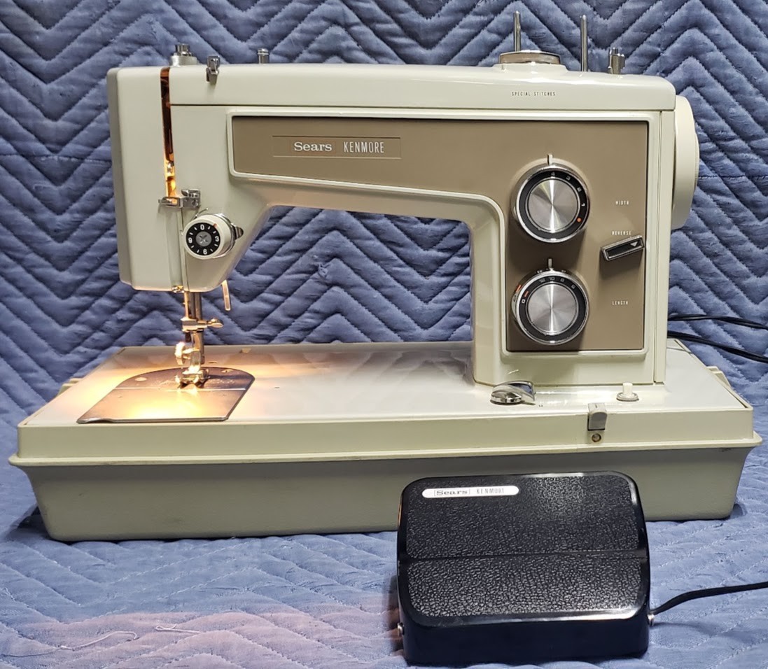 Vintage 1970s Sears Kenmore Japan 158.13201 Sewing Machine Working W Accessories