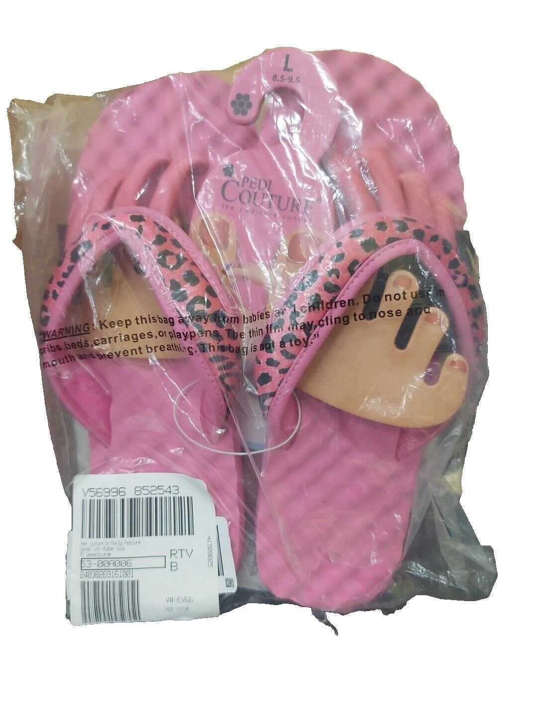 Pedi Couture Slipper Women L 8.5-9.5  -bump.  pink leopard new