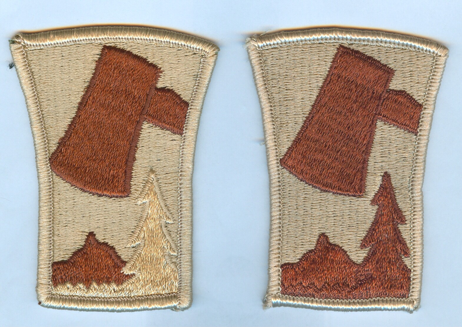 U.S. ARMY - 70th INFANTRY DIVISION:  2 DESERT SUBDUED PATCH VARIATIONS