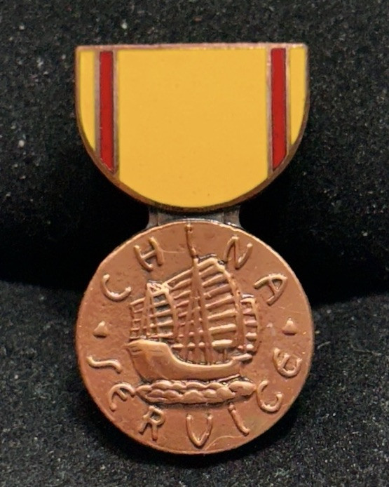 Small Hat Pin China Service Medal Navy Marines Coast Guard