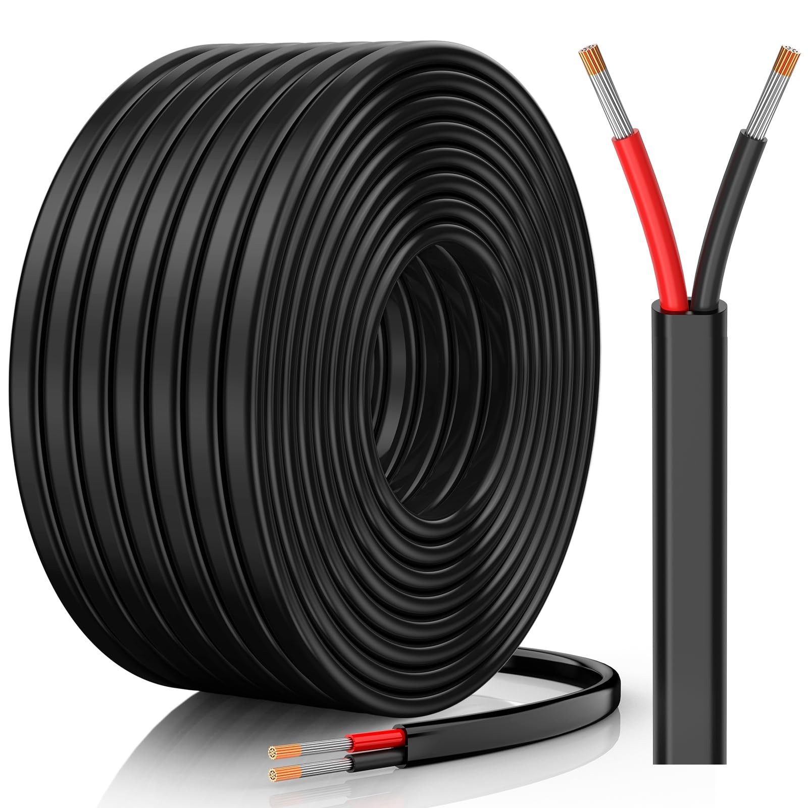 14 Gauge Wire, 14 AWG 2 Conductor Electrical Wire, Flexible/Oxygen-Free Tinne...