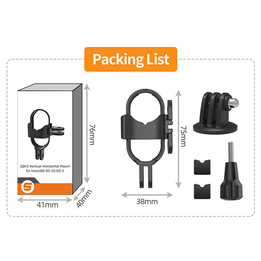 Foldable Mount Frame Shooting Adapter for Insta360 GO 3S/GO 3 Action Camera