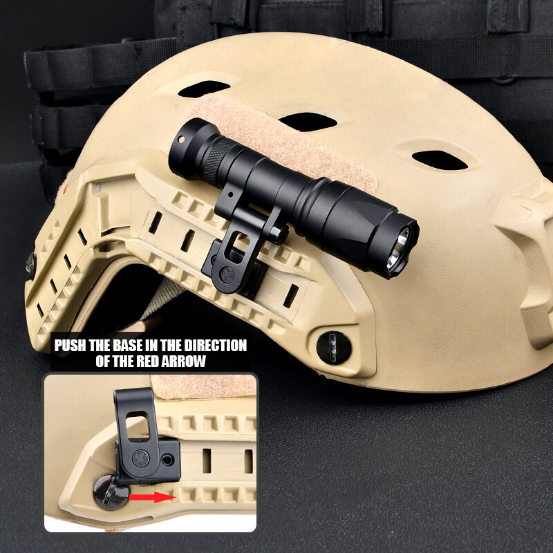 WADSN M-AX Mount FAST Helmet ARC system Tactical Flashlight Holder SF M340 M640