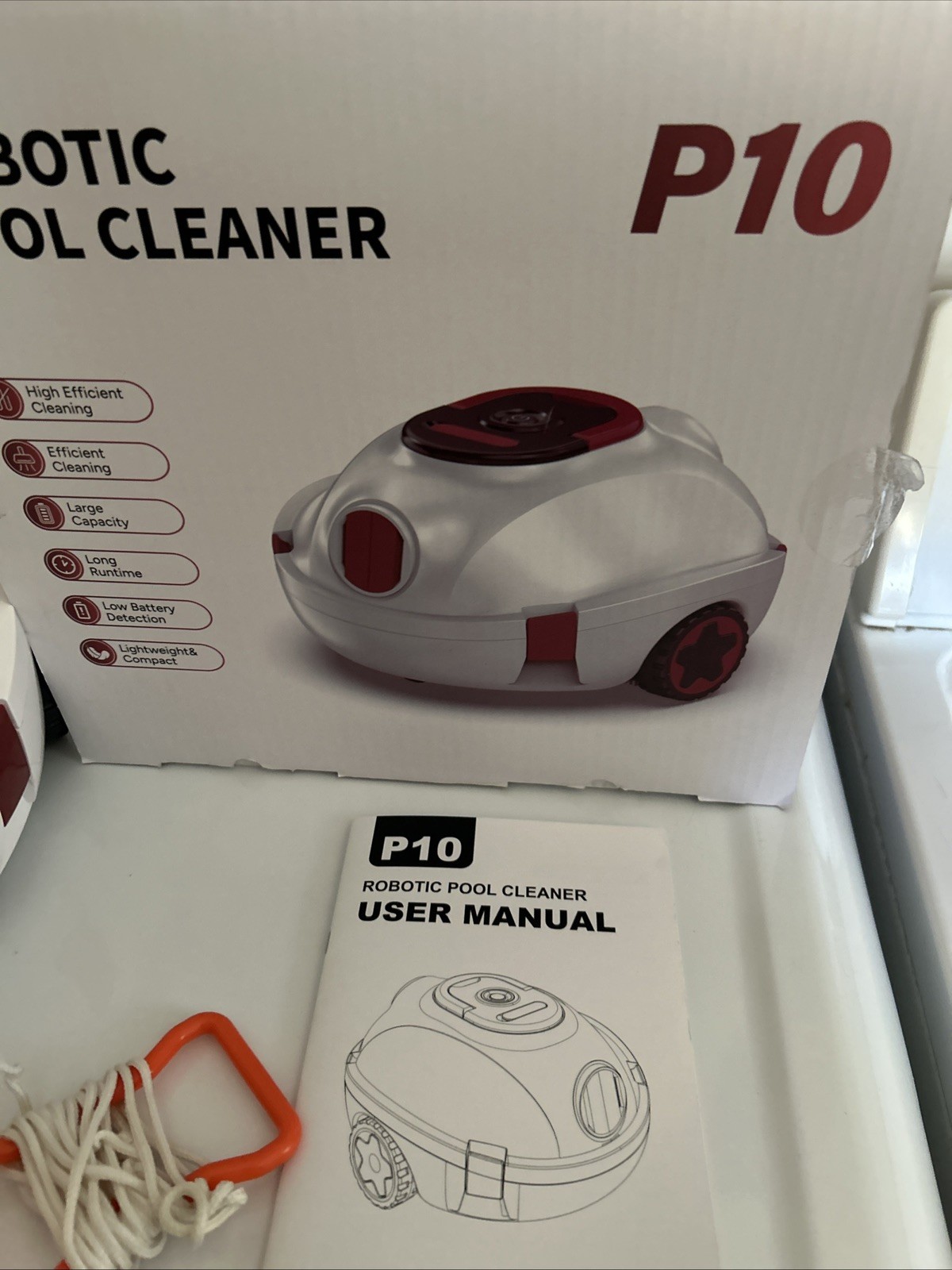 Used Self-Parking Cordless Pool Cleaner with Lightweight Design & Quick-Rinse