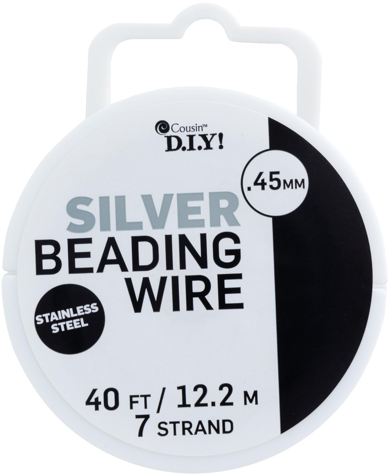 Cousin Silver Cord Basics 7-Strand Beading Wire, .45mmX40