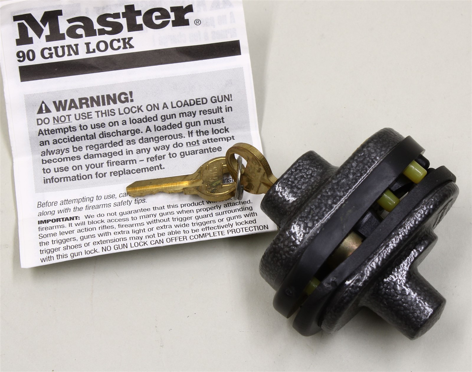 Master 90 Gun Lock w/Instructions 1996 NEW Old Stock SW599 key