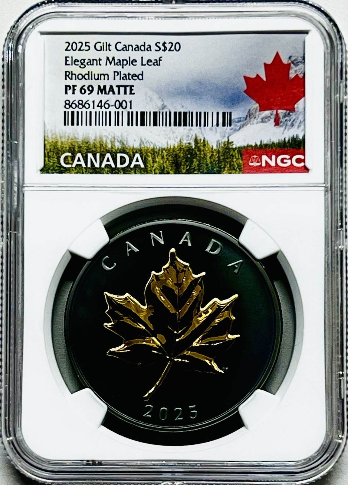 2025 $20 CANADA SILVER ELEGANT MAPLE LEAF 24K GOLD GILT NGC PF69 FR (POP=5)