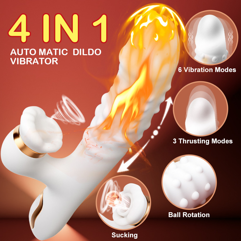 Rechargeable Clit Sucking G-spot  Dildo Thrusting Rabbit Vibrator Women Sex toys