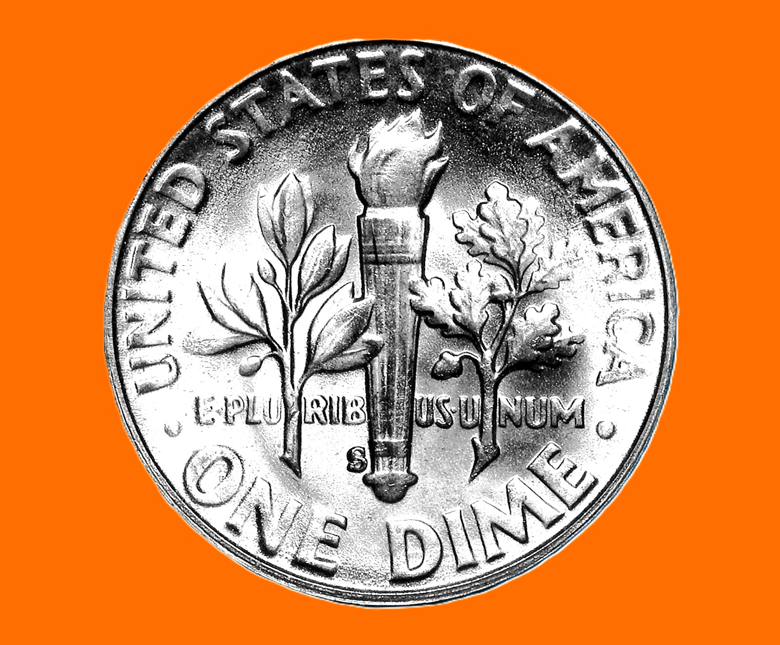 1955-S 10C ROOSEVELT SILVER DIME RARE 'S' IN TOP SOLID GEM-BU++++ HIGH MS++++!!