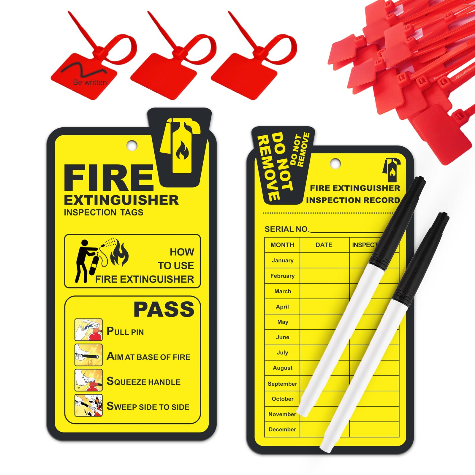 OSHA Fire Extinguisher Yearly Monthly Inspection Tags Maintenance Record