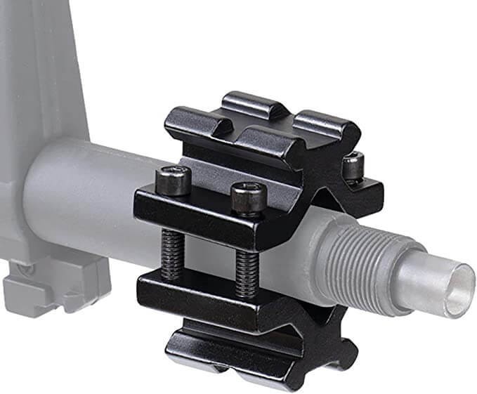 Universal 20mm Dual Rail Barrel Mount for Flashlight Laser Bipod