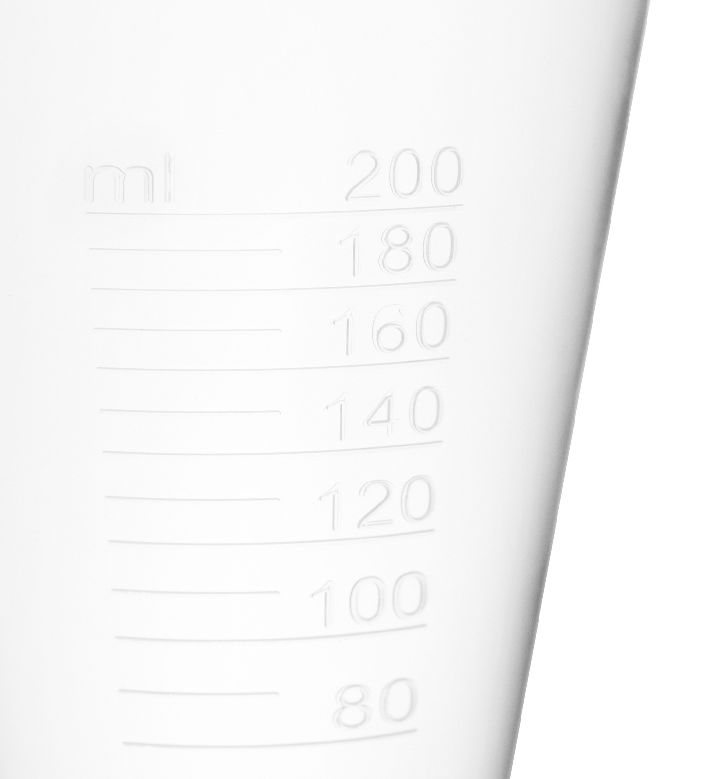 Conical Measure, 200ml - Polypropylene Plastic, Translucent - Eisco Labs