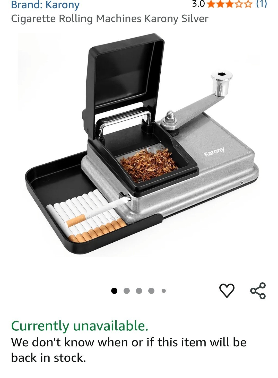 Karony Black Cigarette Rolling Machine