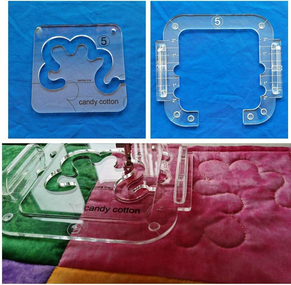 Free Motion Quilting Template Series 5 with Quilting Frame for Domestic Sewing M
