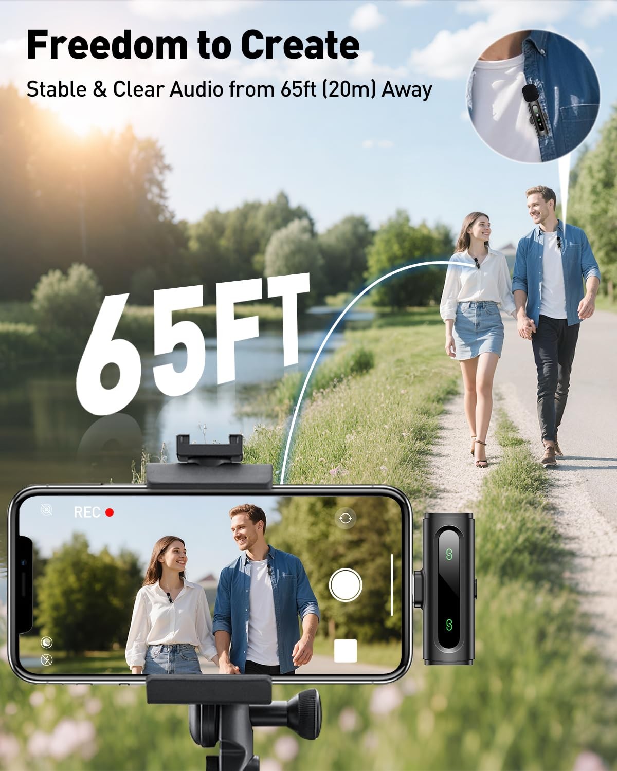 USB C Lavalier Microphone Wireless Mini Mic for Type-C Android Phone/Tablet/P...