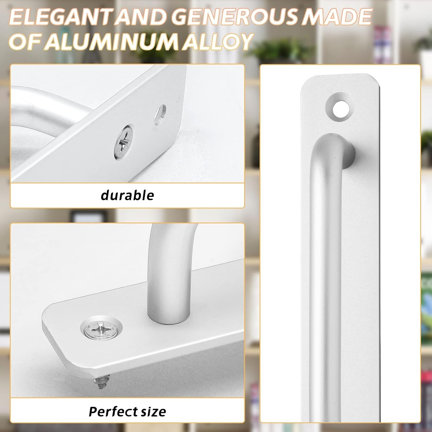 Stylish Sliding Barn Door Handle Set - 7.1 Inch Silver Pulls for Versatile Use