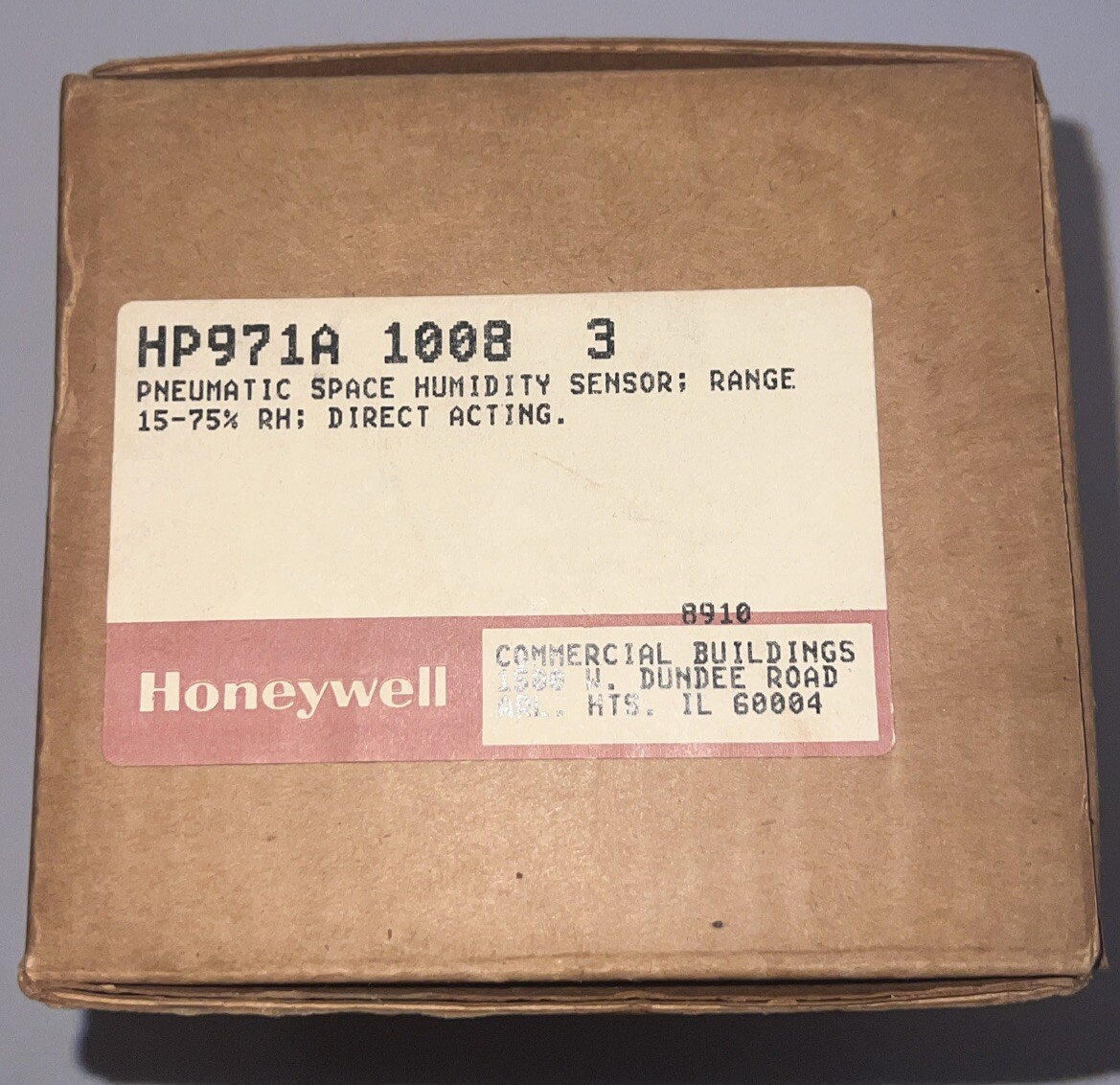 HONEYWELL HP971A 1008 PNEUMATIC SPACE HUMIDITY SENSOR