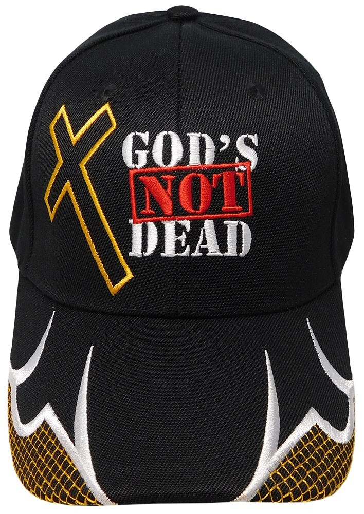 God's Not Dead Hat Ball Cap I Love Heart Jesus Black Christian Cross
