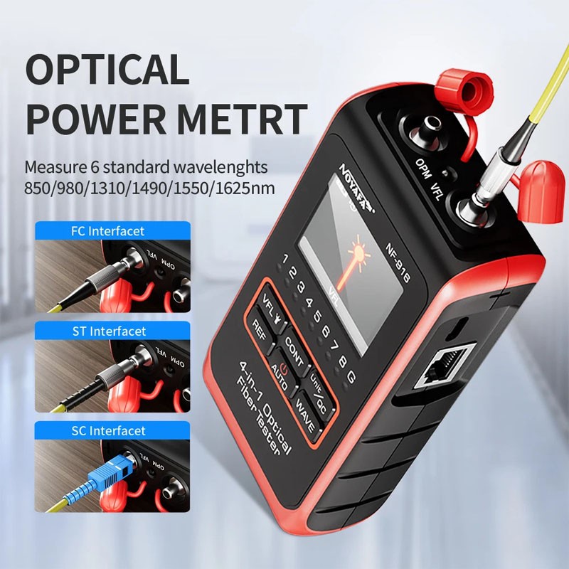 Fiber Optical Power Meter Wavelength Network Cable Tester LAN Wiring Diagnostics