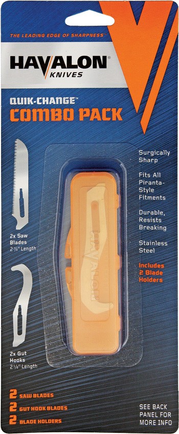 Havalon Gut Hook/Saw Fixed Knife Stainless Replacement Blade Combo GHSBC2